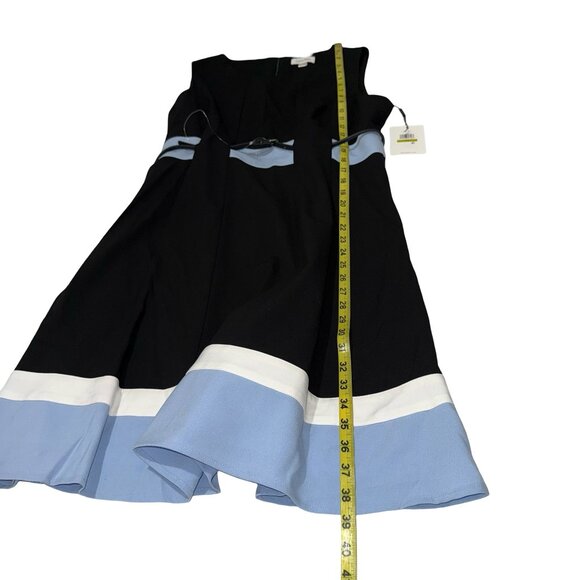 Calvin Klein Women Fit & Flare Casual Formal Dress Sleeveless Black Belt Sz 14 - Picture 6 of 13